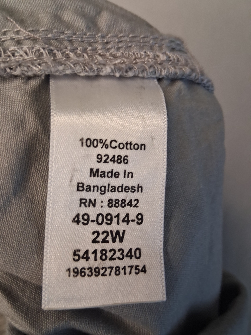 Woman Within Gray Cargo Capri Pants 22W Plus Size 100% Cotton Elastic Waist Casu - Picture 4 of 9